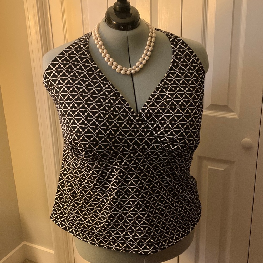 Lands End V Neck Tankini Top